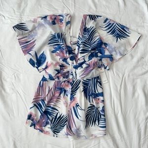 Red Dress Floral Romper